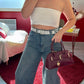 JEANS CEINTURE DENTELLE - MaisonKLLY