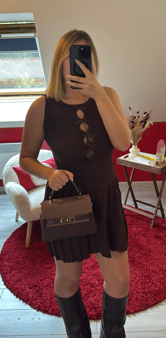 ROBE EN MAILLE CHOCOLAT