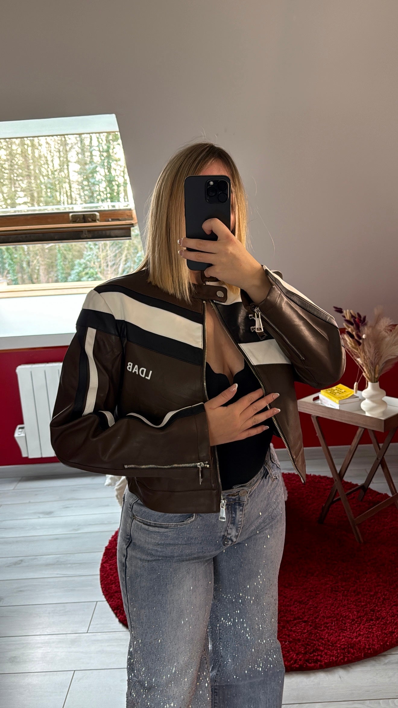VESTE MOTARDE CHOCOLAT - MaisonKLLY