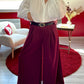 PANTALON FLUIDE BORDEAUX AVEC CEINTURE - MaisonKLLY