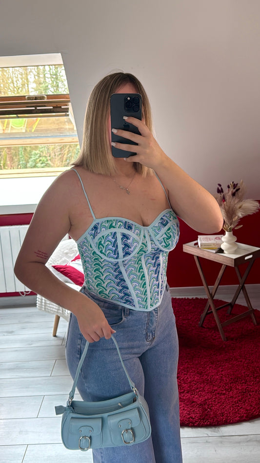 BUSTIER BLEU - MaisonKLLY