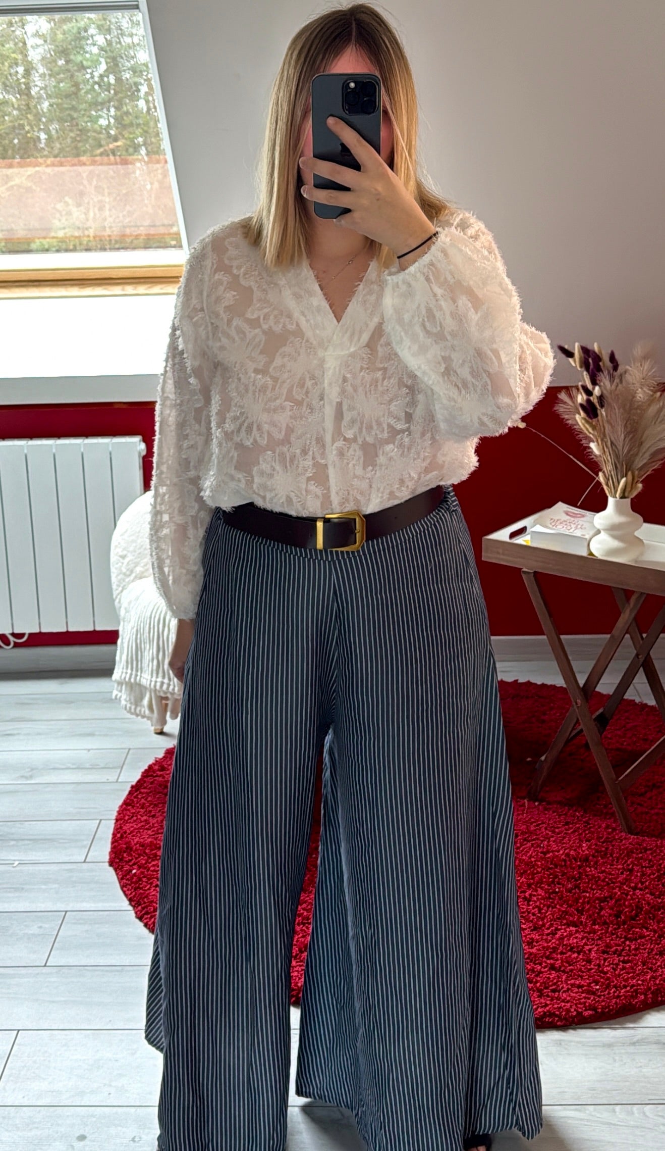 PANTALON RAYÉ LARGE - MaisonKLLY