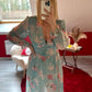 ROBE FLEURS BLEU - MaisonKLLY