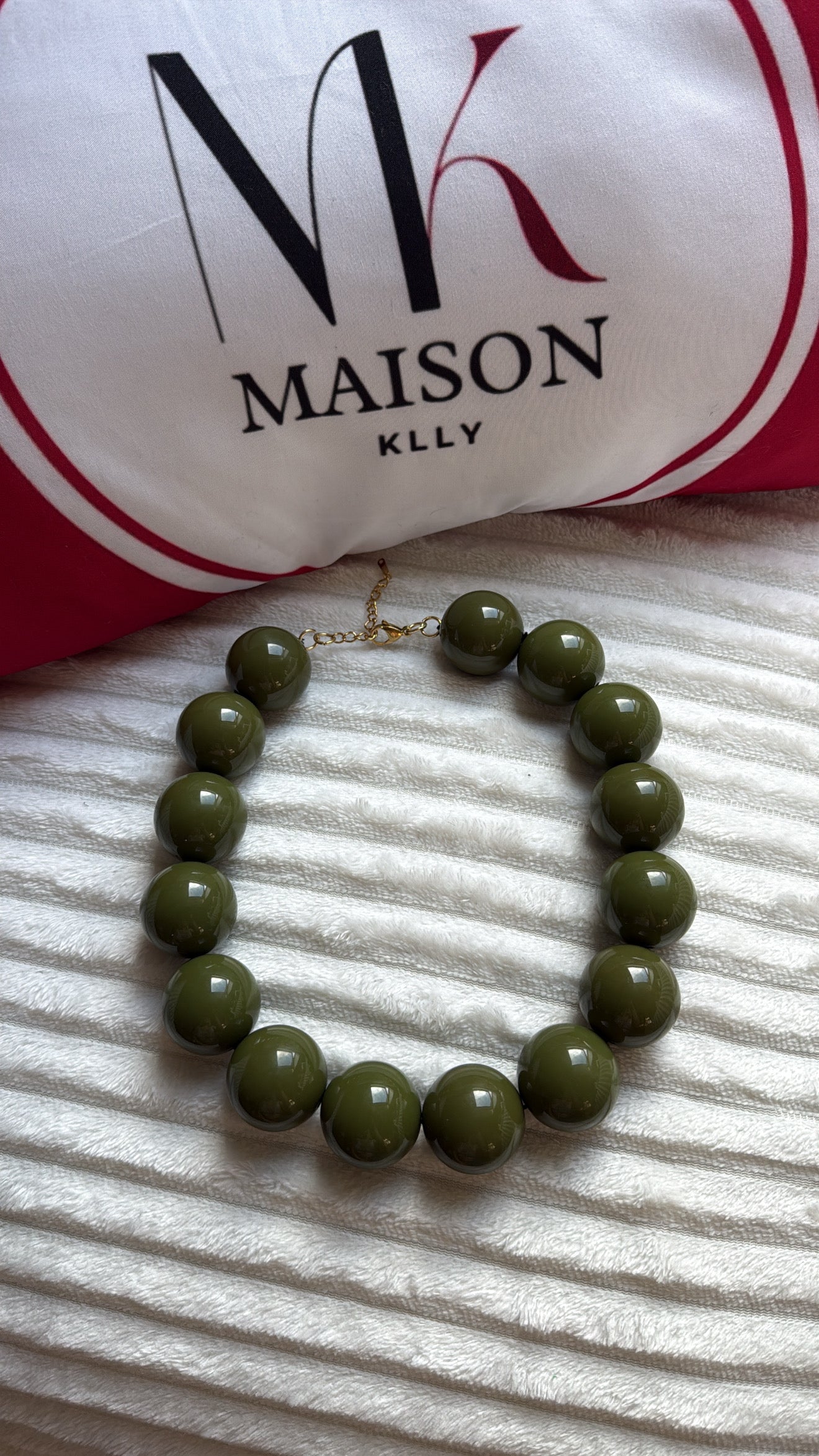 COLLIER DE PERLE OLIVE - MaisonKLLY