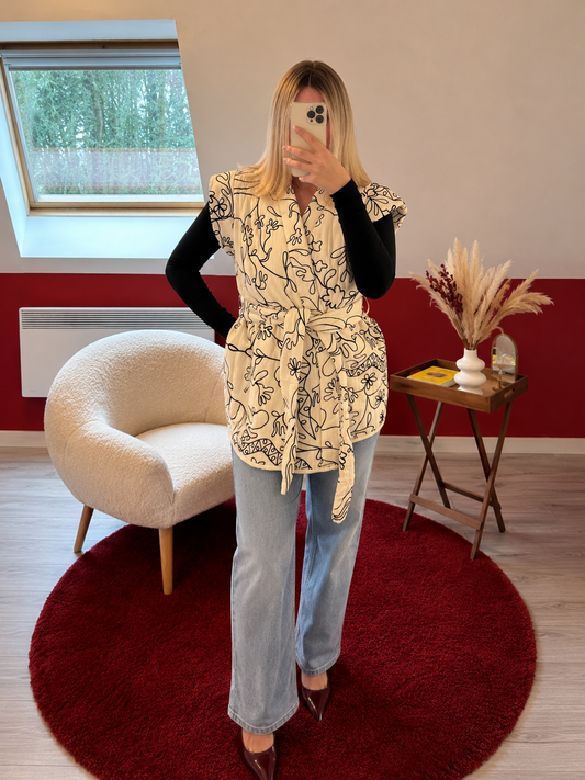 KIMONO SANS MANCHE BRODÉ - MaisonKLLY