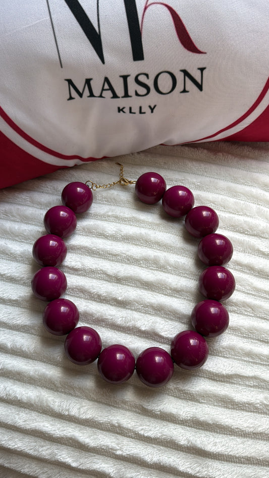 COLLIER DE PERLE BORDEAUX - MaisonKLLY