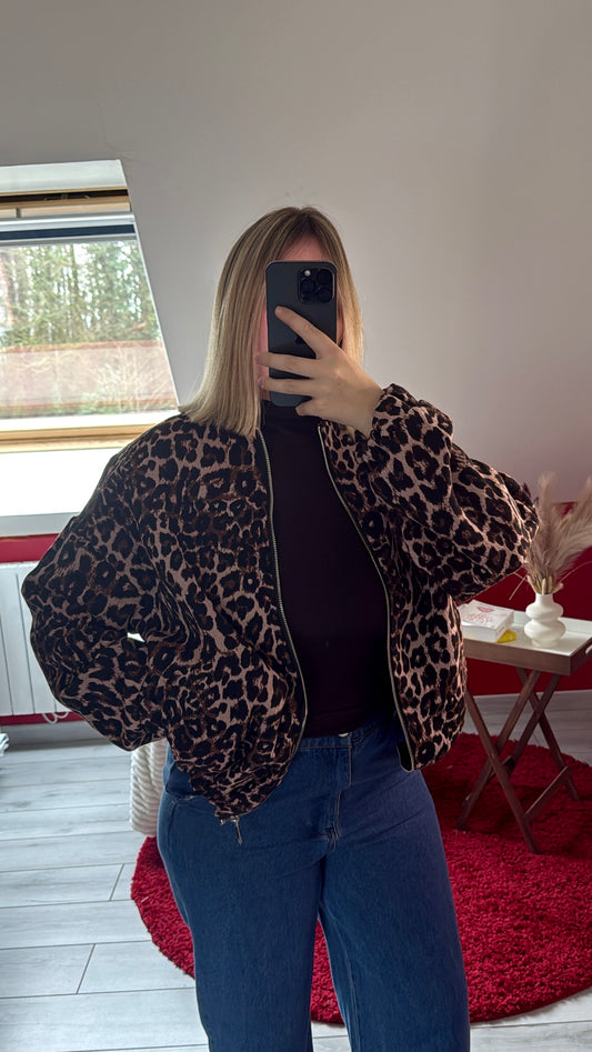 VESTE BOMBER LÉOPARD - MaisonKLLY
