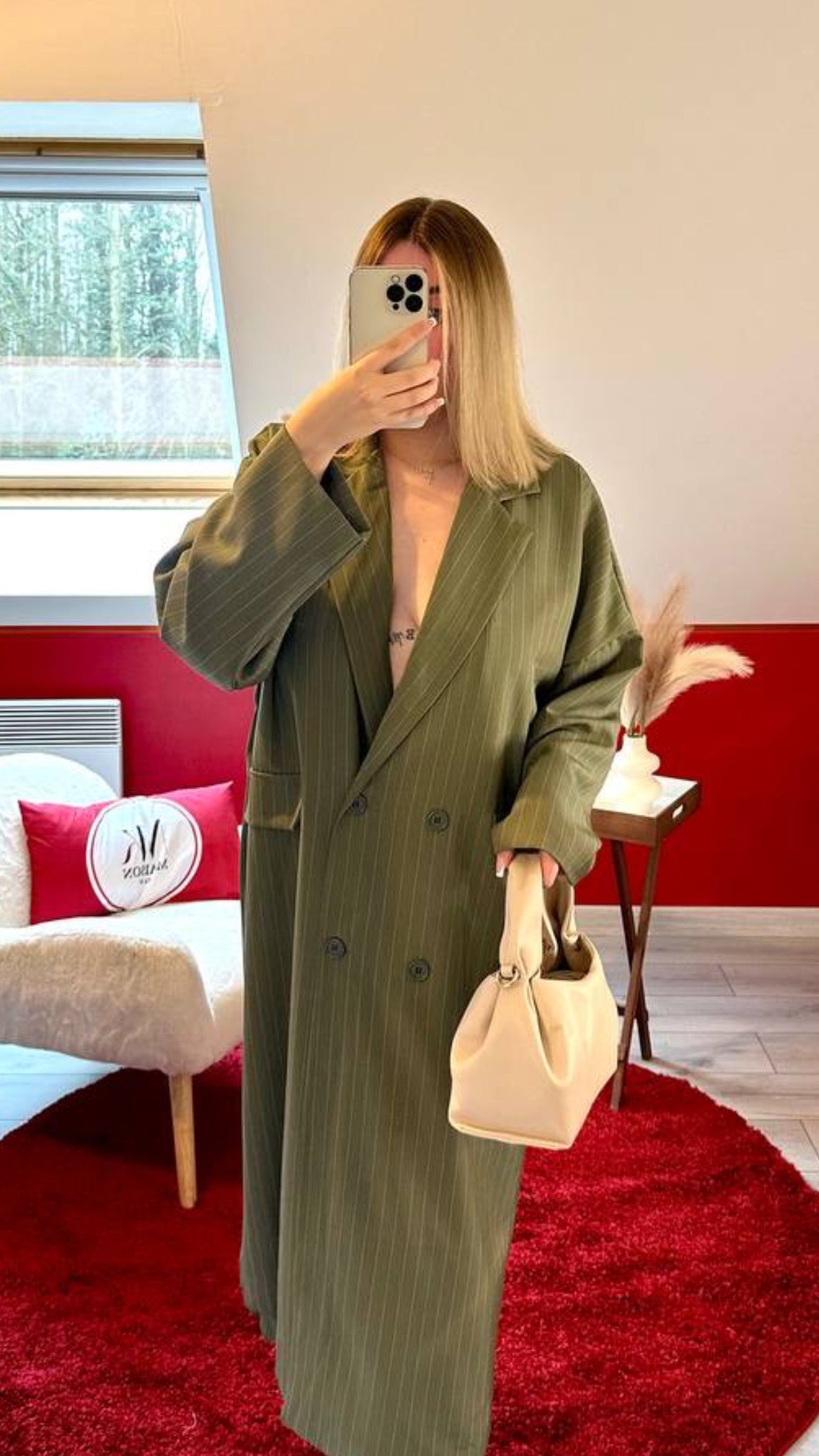 VESTE BLAZER OVERSIZE VERT - MaisonKLLY