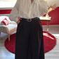 PANTALON FLUIDE NOIR AVEC CEINTURE - MaisonKLLY