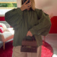 CHEMISE MANCHE BOUFFANTE KAKI - MaisonKLLY