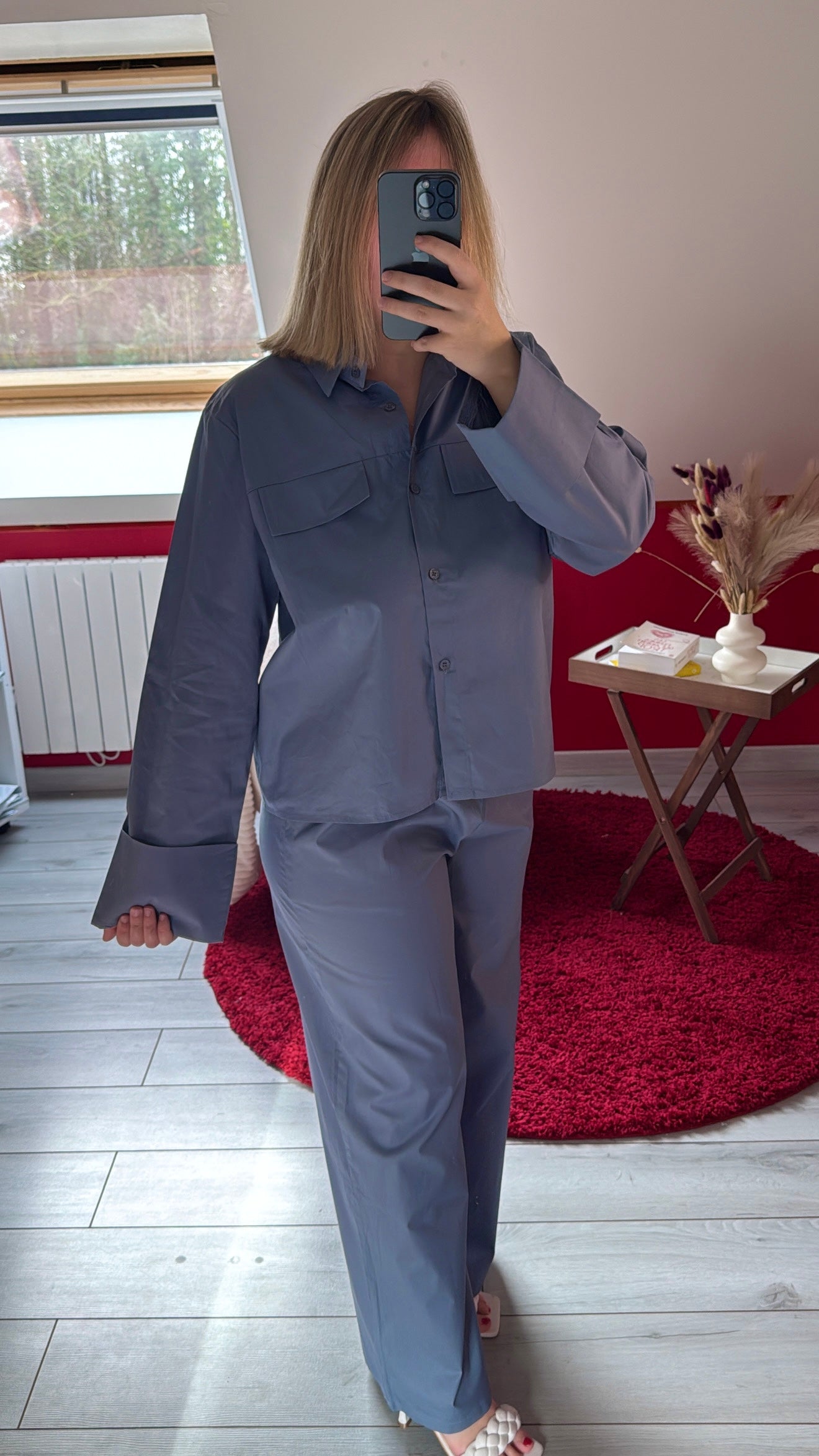 ENSEMBLE CHEMISE COTON BLEU - MaisonKLLY