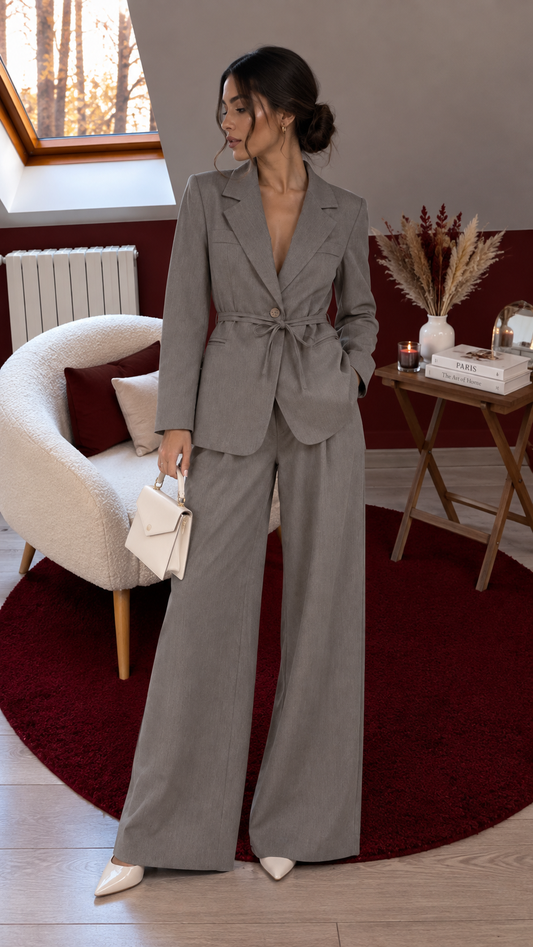 ENSEMBLE BLAZER CEINTRÉ (plusieurs couleurs)