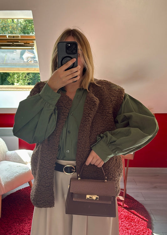 VESTE MOUMOUTE SANS MANCHE CHOCOLAT - MaisonKLLY