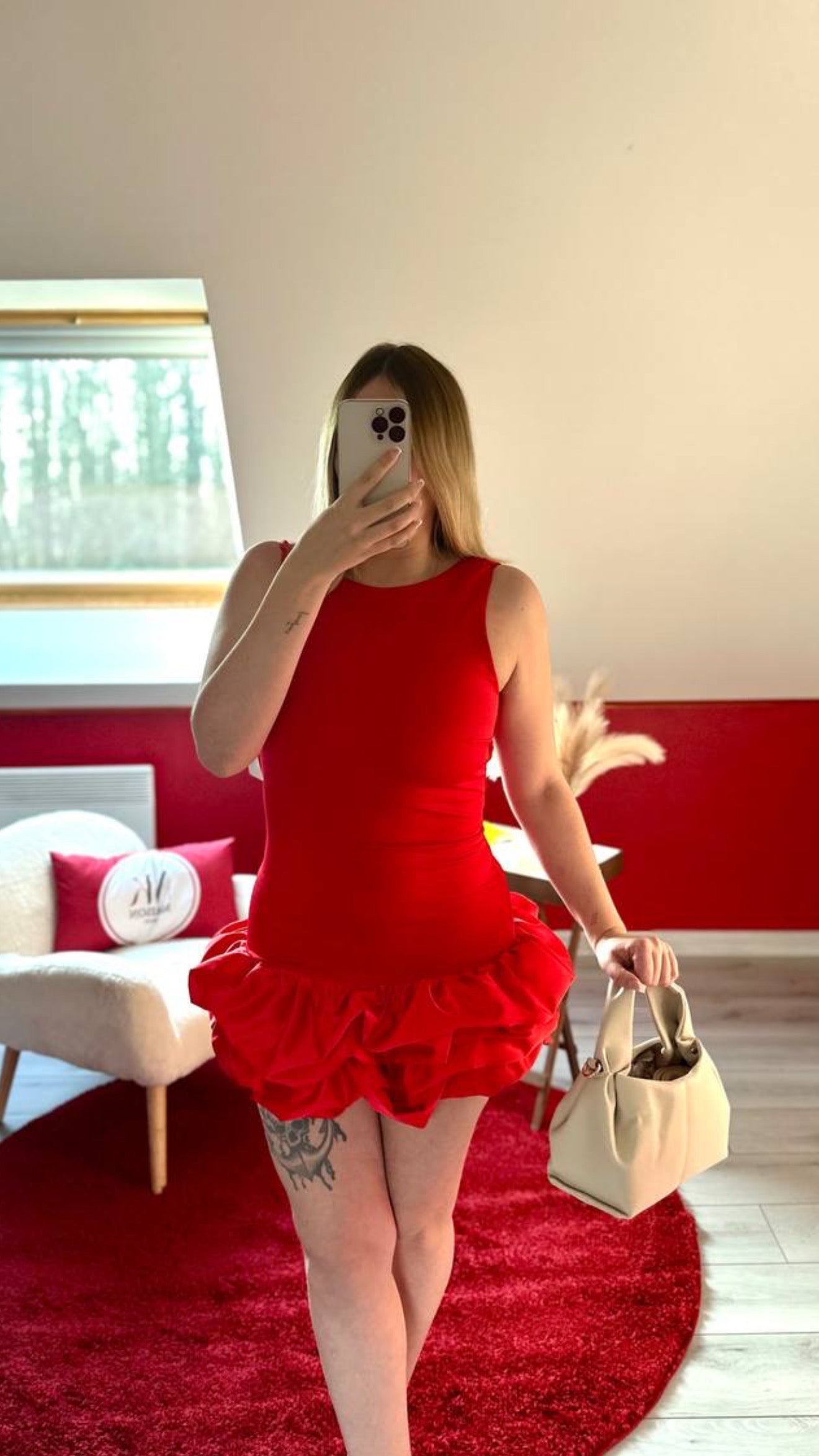 ROBE COMBI-SHORT ROUGE - MaisonKLLY