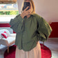 CHEMISE MANCHE BOUFFANTE KAKI - MaisonKLLY