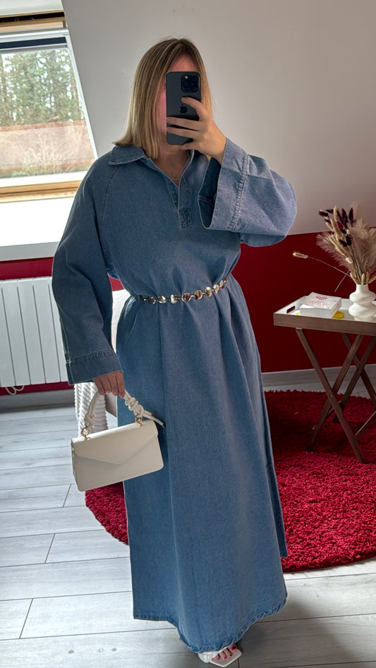 ROBE LONGUE EN JEANS - MaisonKLLY