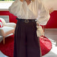 PANTALON FLUIDE CHOCOLAT AVEC CEINTURE - MaisonKLLY