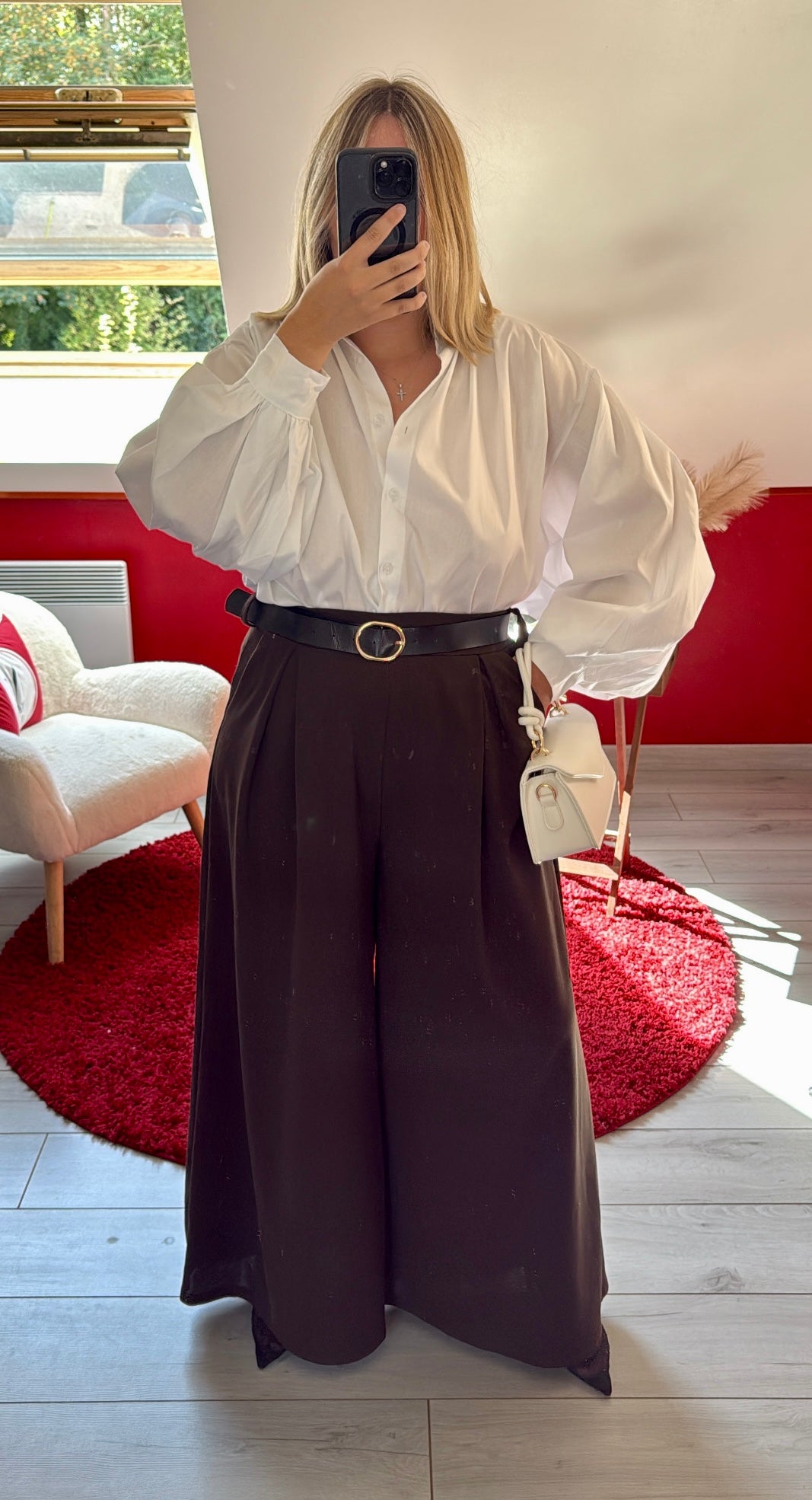 PANTALON FLUIDE CHOCOLAT AVEC CEINTURE - MaisonKLLY