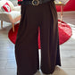 PANTALON FLUIDE CHOCOLAT AVEC CEINTURE - MaisonKLLY