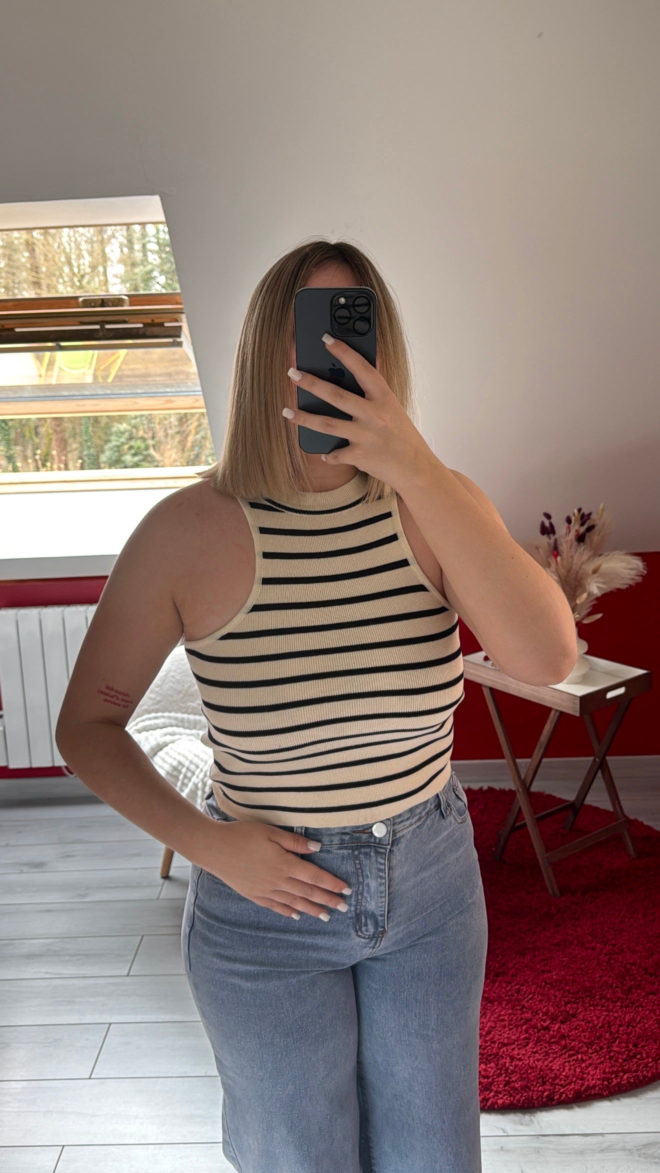 TOP RAYURE BEIGE - MaisonKLLY