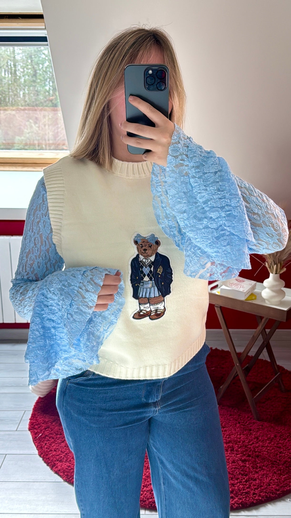PULL SANS MANCHE OURS BEIGE - MaisonKLLY