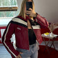 VESTE MOTARDE BORDEAUX - MaisonKLLY