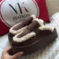 MULES FOURRÉES CHOCOLAT