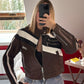 VESTE MOTARDE CHOCOLAT - MaisonKLLY