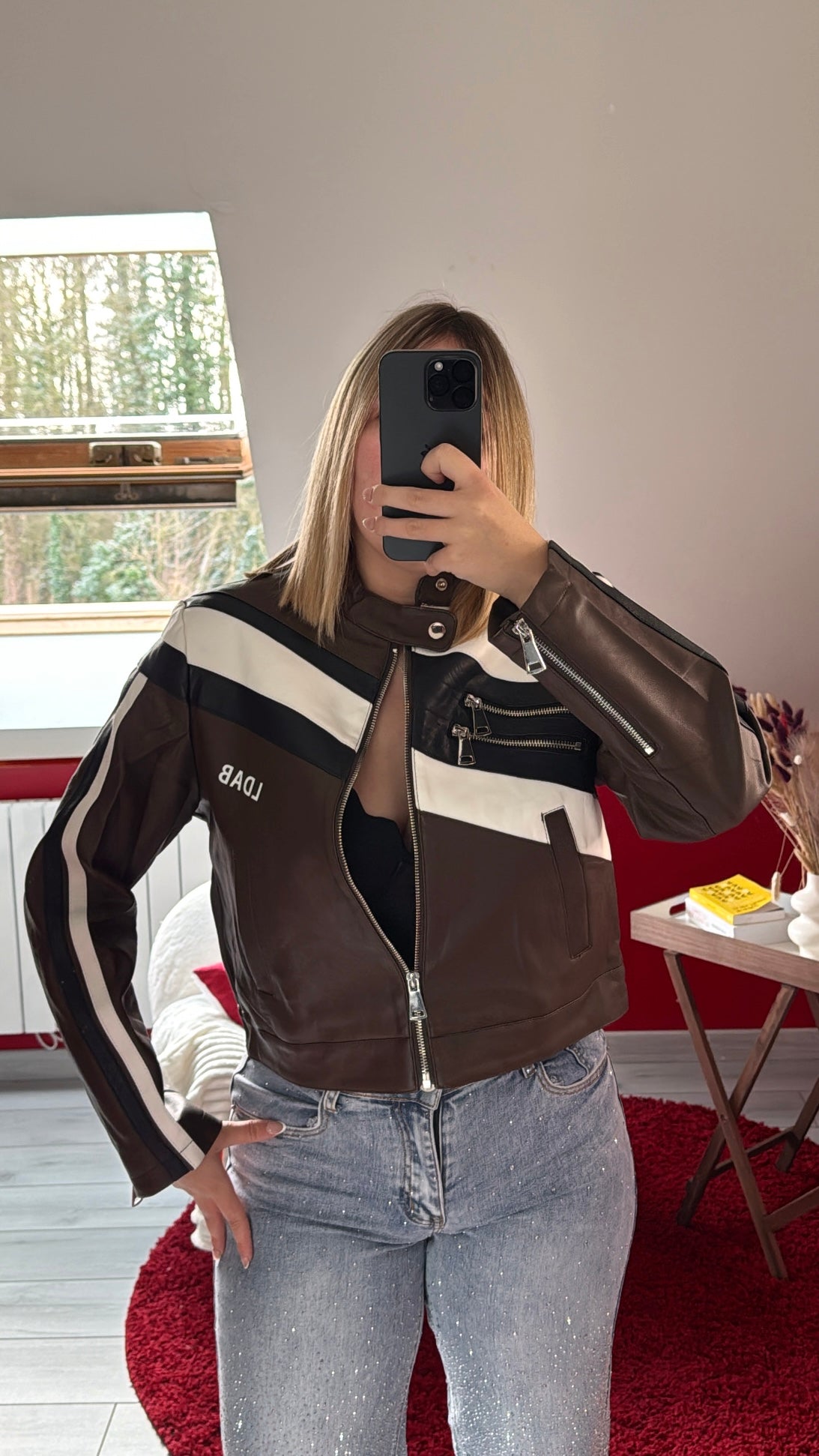 VESTE MOTARDE CHOCOLAT - MaisonKLLY