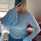 HAUT DENTELLE BLEU - MaisonKLLY