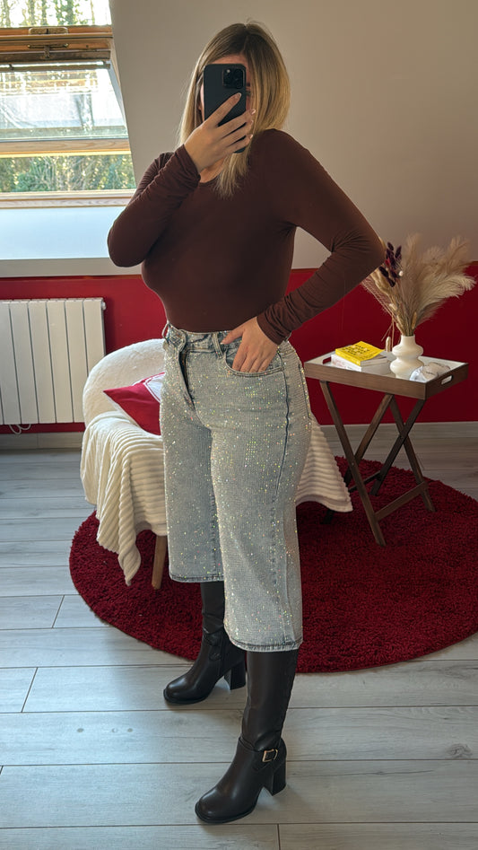 BERMUDAS JEANS À PAILLETTE - MaisonKLLY