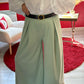 PANTALON FLUIDE VERT D’EAU AVEC CEINTURE - MaisonKLLY