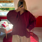 CHEMISE MANCHE BOUFFANTE BORDEAUX - MaisonKLLY