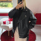 VESTE SIMILICUIR OVERSIZE NOIR - MaisonKLLY