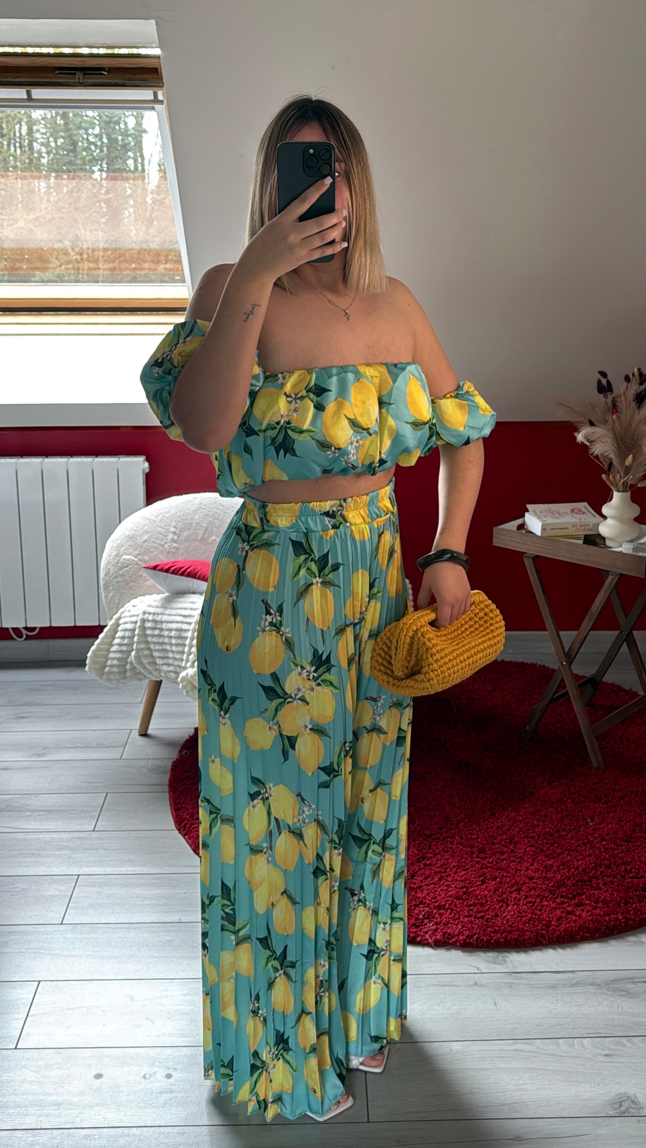 ENSEMBLE SATIN CITRON VERT D’EAU - MaisonKLLY