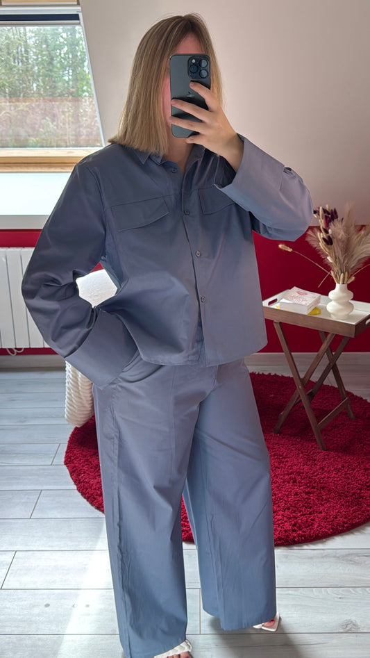 ENSEMBLE CHEMISE COTON BLEU - MaisonKLLY