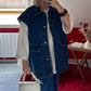 VESTE SANS MANCHE JEANS - MaisonKLLY