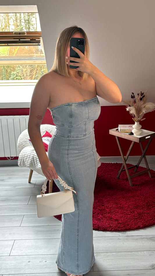 ROBE BUSTIER JEANS - MaisonKLLY