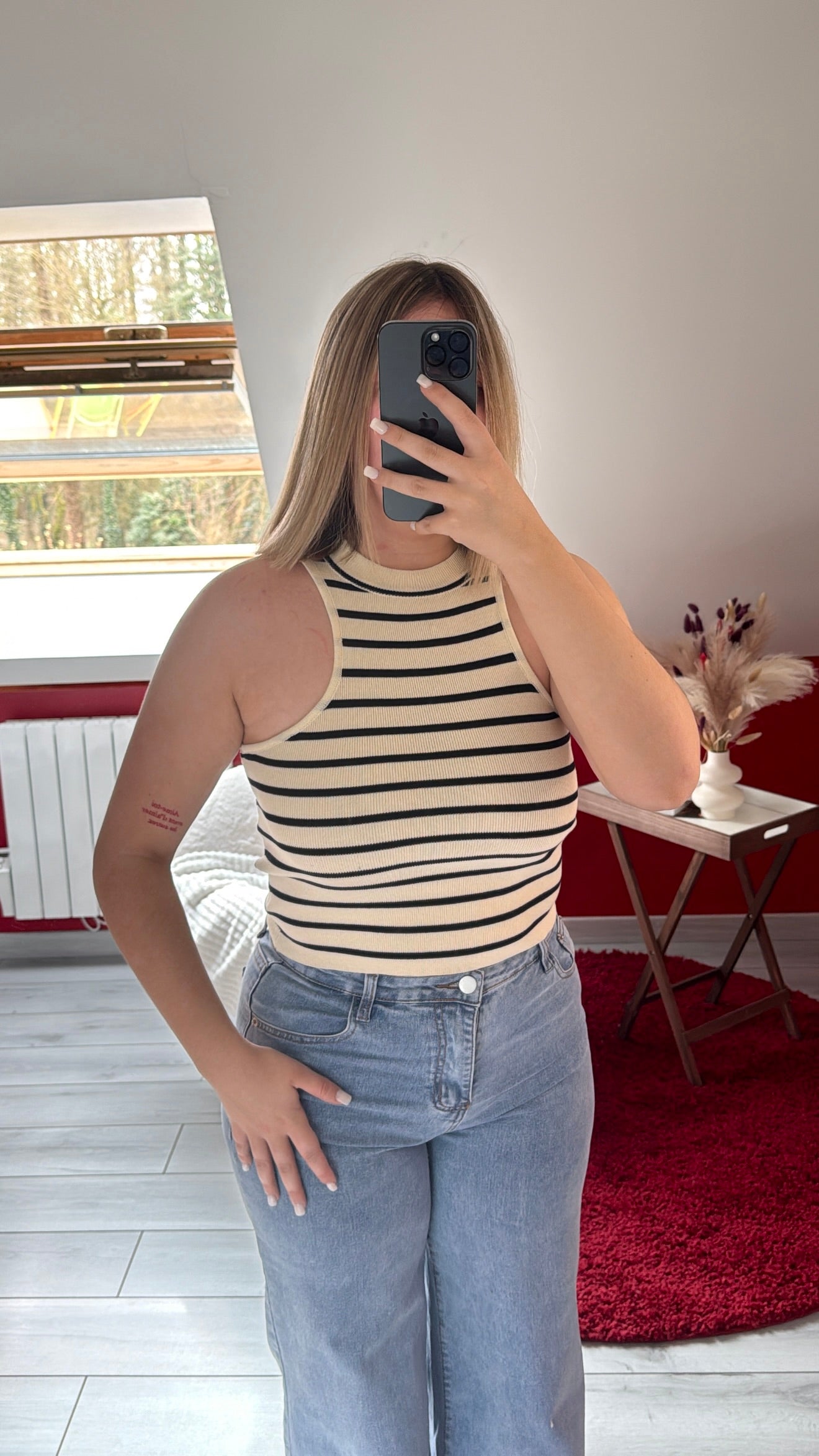 TOP RAYURE BEIGE - MaisonKLLY