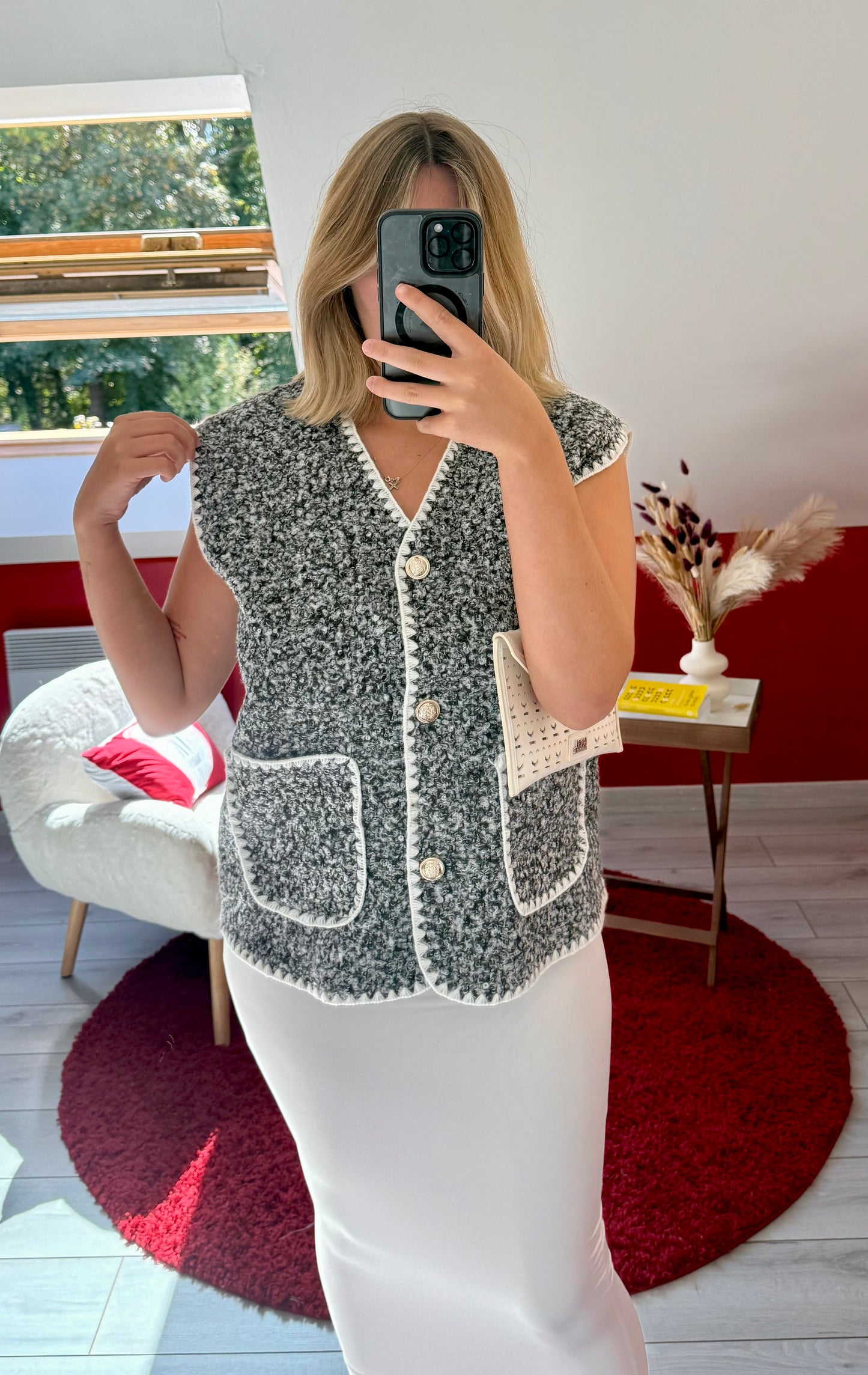 GILET SANS MANCHE GRIS - MaisonKLLY