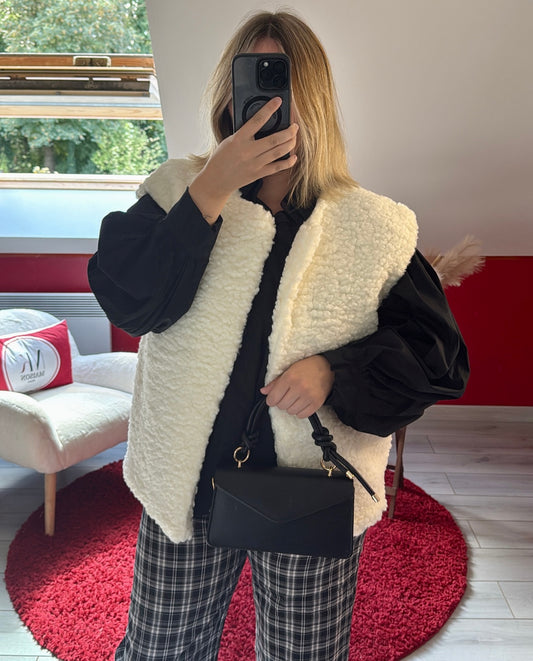 VESTE MOUMOUTE SANS MANCHE BLANCHE - MaisonKLLY