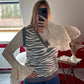 PULL SANS MANCHE ZÉBRÉ GRIS - MaisonKLLY