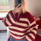 PULL RAYURE BORDEAUX - MaisonKLLY
