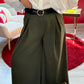 PANTALON FLUIDE KAKI AVEC CEINTURE - MaisonKLLY