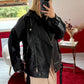 VESTE SIMILICUIR OVERSIZE NOIR - MaisonKLLY