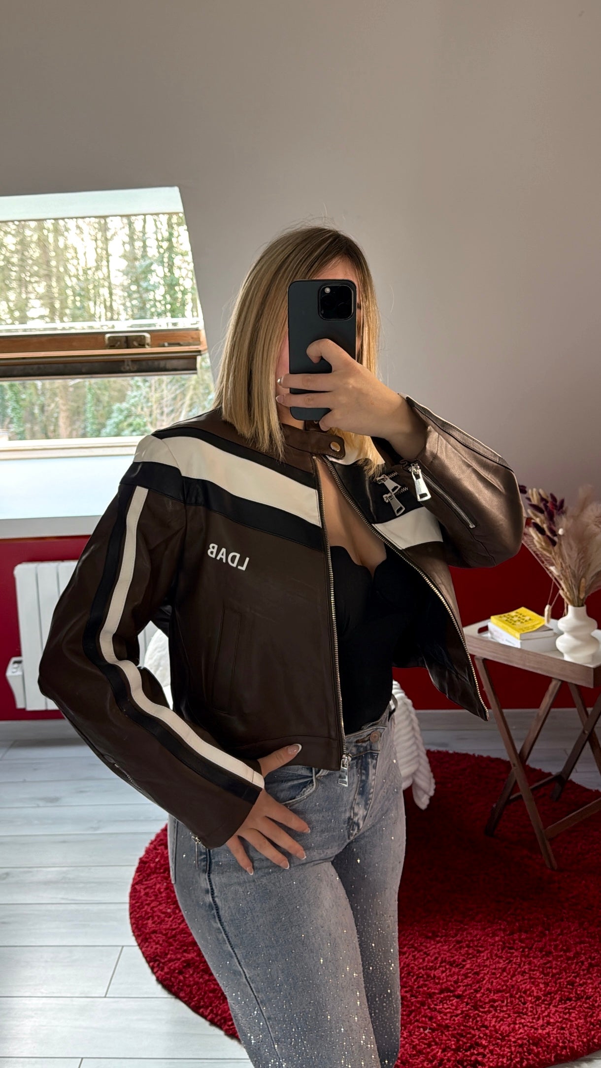 VESTE MOTARDE CHOCOLAT - MaisonKLLY