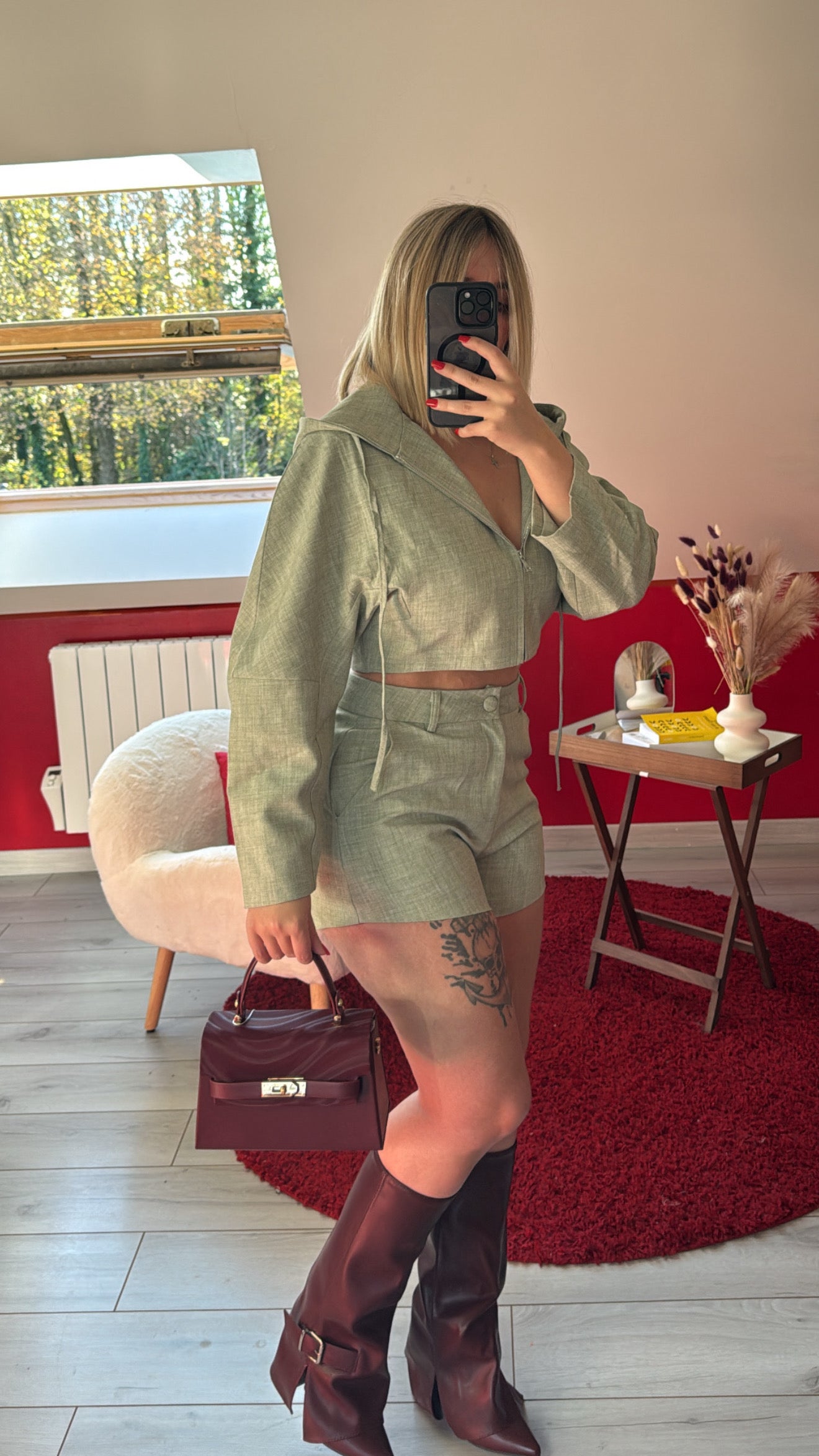 ENSEMBLE COTON SHORT VERT - MaisonKLLY