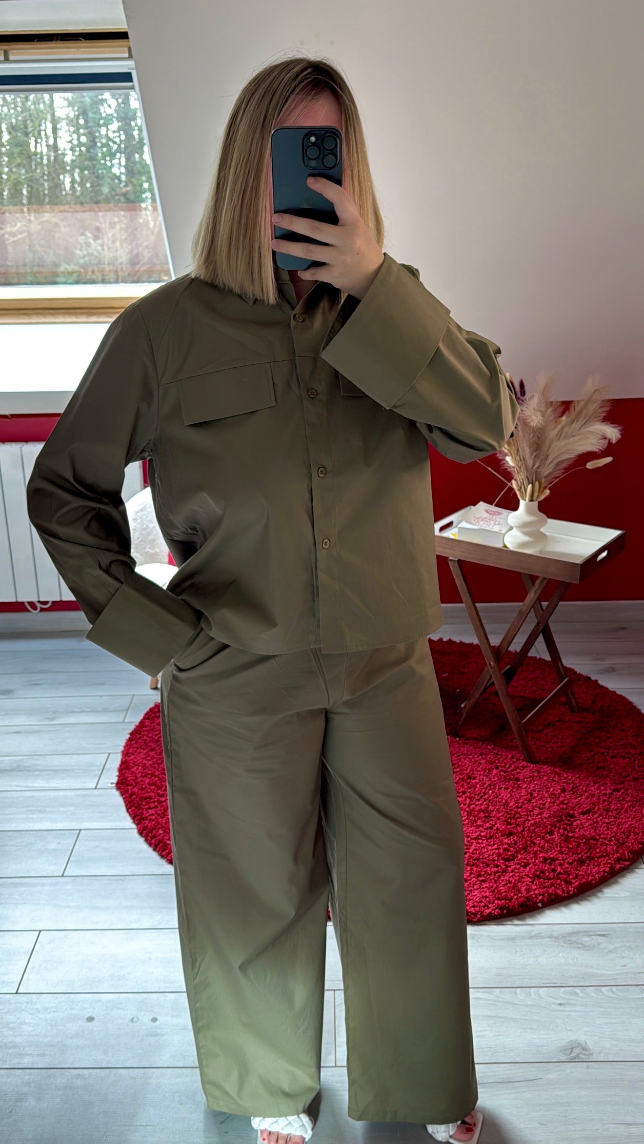 ENSEMBLE CHEMISE COTON KAKI - MaisonKLLY