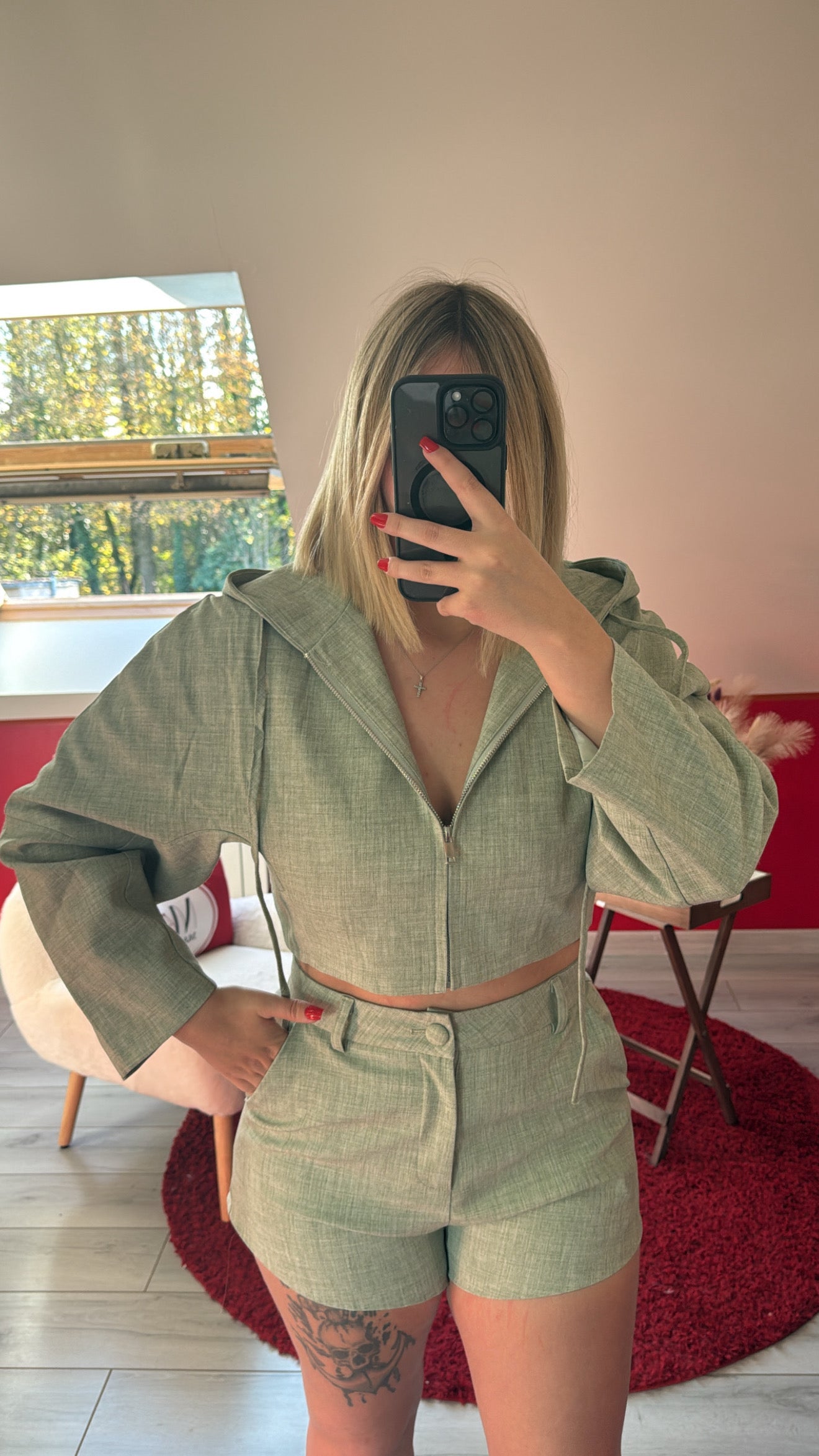 ENSEMBLE COTON SHORT VERT - MaisonKLLY