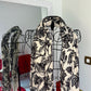 ÉCHARPE EN LAINE IMPRIMÉ FLEURS NOIR - MaisonKLLY